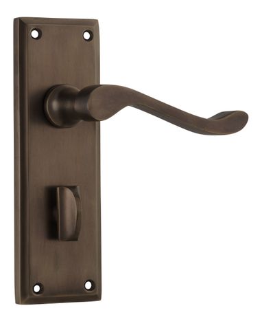 TRADCO DOOR LEVER CAMDEN PRIVACY PAIR ANTIQUE BRASS