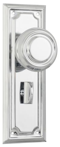 TRADCO DOOR KNOB EDWARDIAN PRIVACY PAIR CHROME PLATED