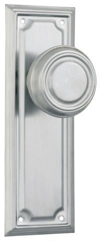 TRADCO DOOR KNOB EDWARDIAN LATCH PAIR SATIN CHROME