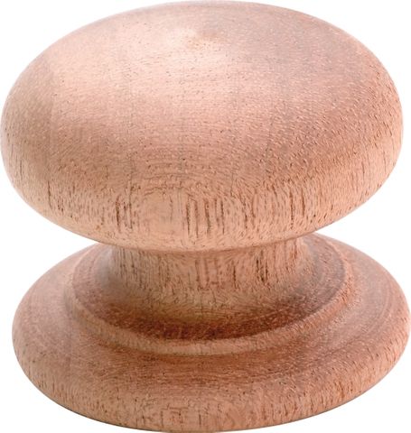 TRADCO CUPBOARD KNOB MUSHROOM WOODEN SCREW MAHOGANY