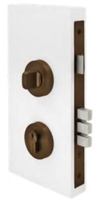 Zanda 1183.EB 1183 Double Turn Lock Kit W/Escutcheons + Cylinder EB