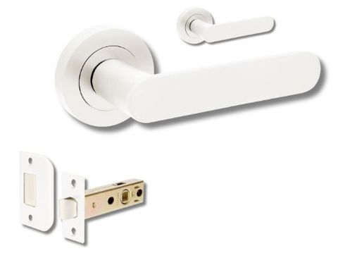 Zanda 10091.WHT 10091 Duke Round Rose Passage Set With Latch WHT