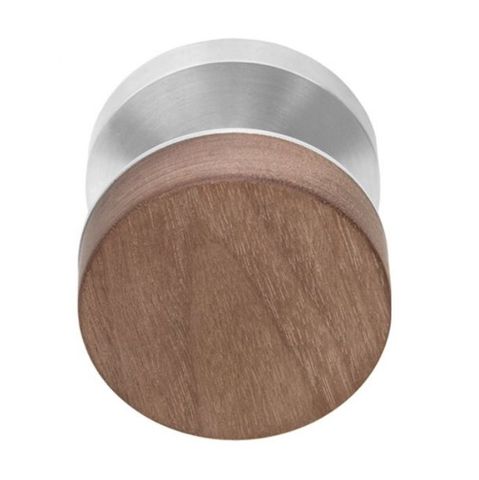 Designer Doorware Timber Niki Knob Set On R10 Round Rose with Latch
