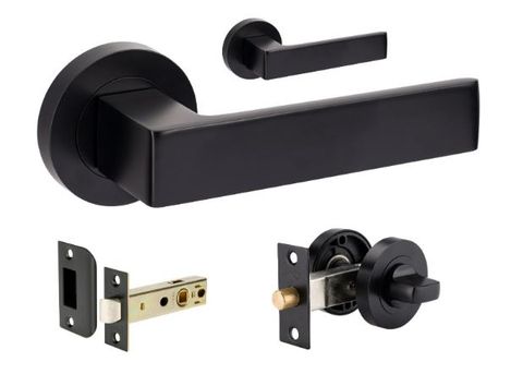 Zanda 10086.BLK Boston Separate Privacy Set with Lever Incl 1131 & 7032 Priv Kit