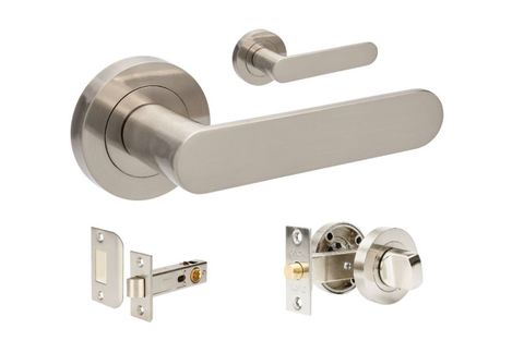 Zanda 10096 Duke Round Rose Privacy Kit Lever Set with Latch