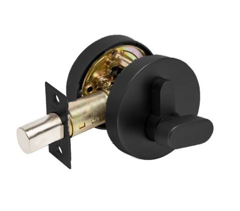 Zanda 11518.BLK Triad Round Slimline Deadbolt Single Cylinder Key/Turn BLK