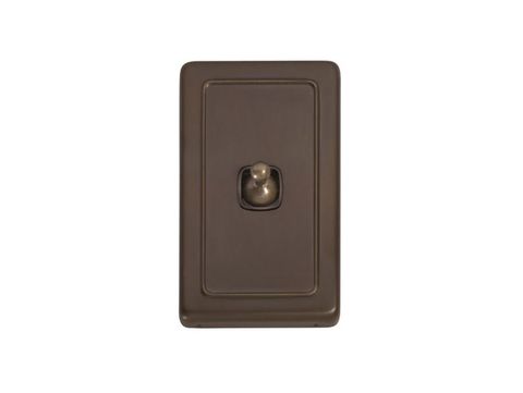 Tradco TRA5892 Switch Flat Plate Toggle 1 Gang Brown AB H115xw72mm