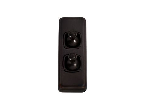 Tradco TRA5911 Switch Flat Plate Toggle 2 Gang Brown Ac H82xw30mm