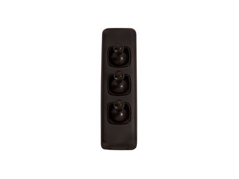 Tradco TRA5916 Switch Flat Plate Toggle 3 Gang Brown Ac H108xw30mm