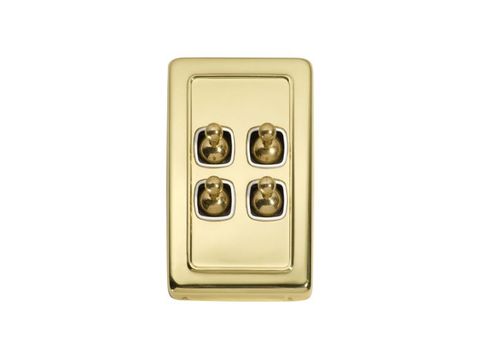 Tradco Switch Flat Plate Toggle 4 Gang