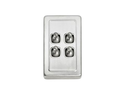 Tradco TRA5975 SWITCH-TOGGLE-4 Gang SC Wh 72X115