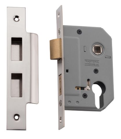 Tradco TRA6162 Mortice Lock Euro Polished Nickel Backset 46mm