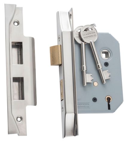 Tradco TRA6173 Mortice Lock 5 Lever Rebated Sn Ctc57mm Backset 57mm