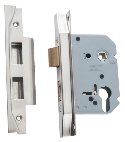 TRADCO REBATED EURO MORTICE LOCK 57MM BACKSET