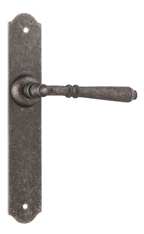 Tradco TRA6357 Door Lever Reims Latch Pair Rumbled Nickel