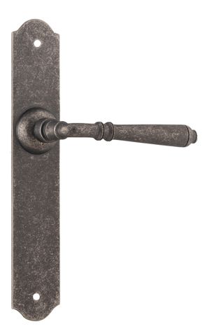 TRADCO DOOR LEVER REIMS LATCH PAIR RUMBLED NICKEL