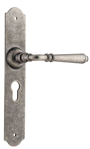 TRADCO DOOR LEVER REIMS EURO PAIR RUMBLED NICKEL