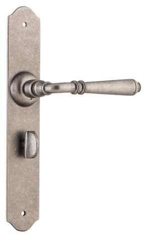 Tradco TRA6357P Door Lever Reims Privacy Pair Rumbled Nickel