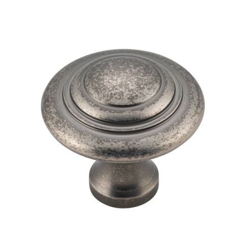 TRADCO CUPBOARD KNOB DOMED RUMBLED NICKEL D38XP35MM