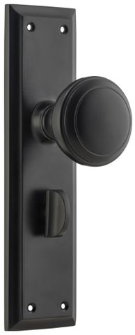TRADCO DOOR KNOB MILTON PRIVACY PAIR MATT BLACK
