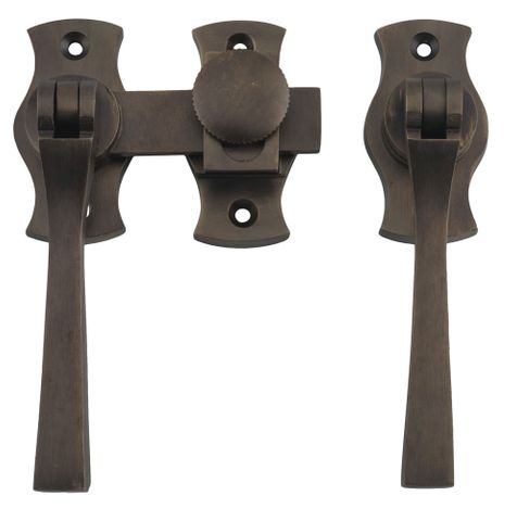 Tradco TRA6461 French Door Fastener Square Antique Brass