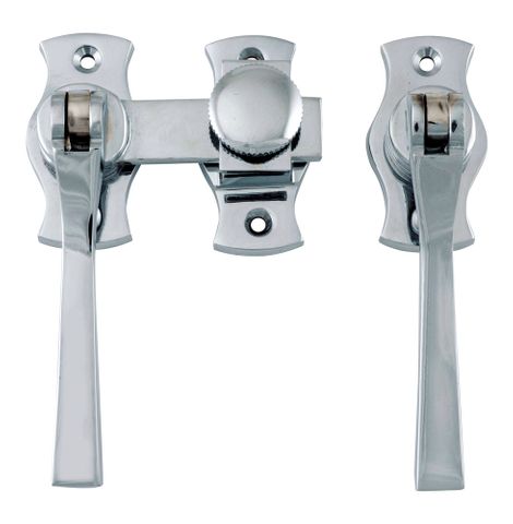 Tradco TRA6463 French Door Fastener Square Chrome Plated
