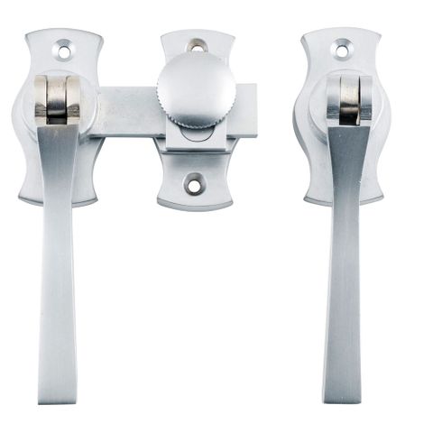 Tradco TRA6464 French Door Fastener Square Satin Chrome
