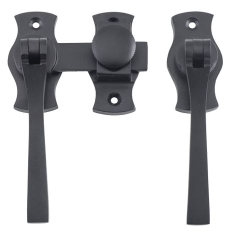 Tradco TRA6465 French Door Fastener Square Matt Black