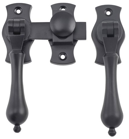 TRADCO FRENCH DOOR FASTENER TEARDROP MATT BLACK