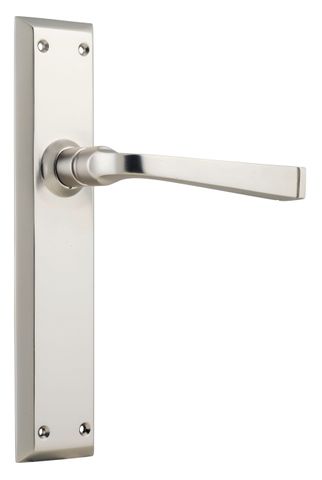 TRADCO DOOR LEVER MENTON LATCH PAIR SATIN NICKEL