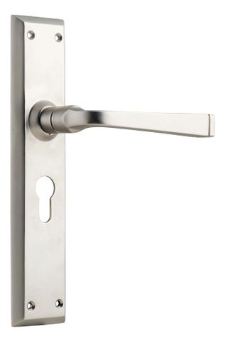 Tradco TRA6557E Door Lever Menton Euro Pair Satin Nickel