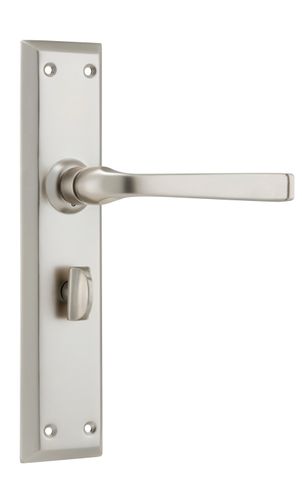 TRADCO DOOR LEVER MENTON PRIVACY PAIR SATIN NICKEL