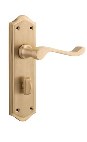 Tradco TRA6633P Door Lever Henley Privacy Pair Satin Brass