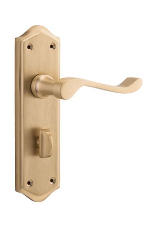 TRADCO DOOR LEVER HENLEY PRIVACY PAIR SATIN BRASS