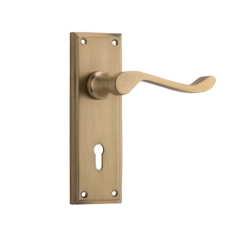 Tradco TRA6636 Door Lever Camden Lock Pair Satin Brass
