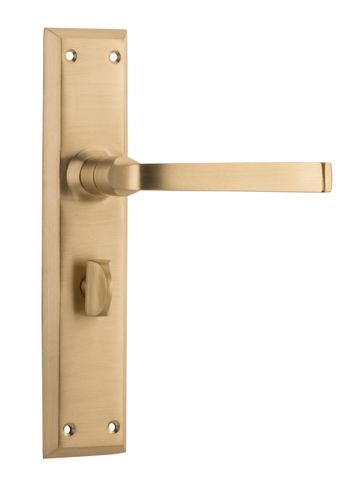TRADCO DOOR LEVER MENTON PRIVACY PAIR SATIN BRASS