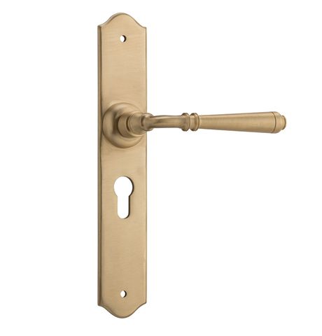TRADCO DOOR LEVER REIMS EURO PAIR SATIN BRASS H240XW43XP70MM