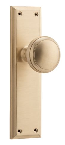 TRADCO DOOR KNOB MILTON LATCH PAIR SATIN BRASS