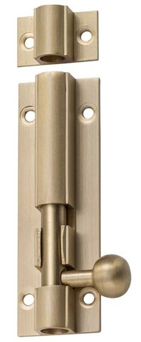 TRADCO BARREL BOLT SATIN BRASS L75XW25MM BOLT 7.5MM