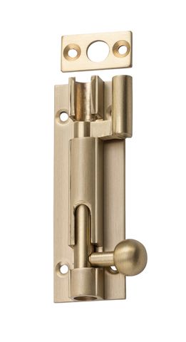 TRADCO BARREL BOLT OFFSET SATIN BRASS L75XW25MM