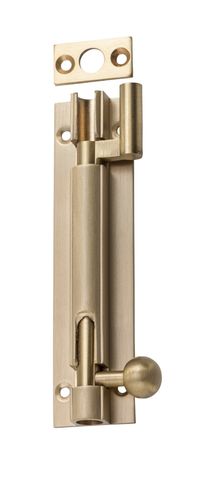 TRADCO BARREL BOLT OFFSET SATIN BRASS L100XW25MM