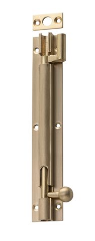 TRADCO BARREL BOLT OFFSET SATIN BRASS L150XW25MM