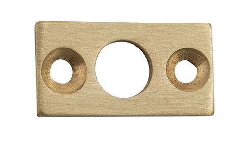 TRADCO PLATE KEEPER SATIN BRASS L25XW13MM BOLT 7.5MM