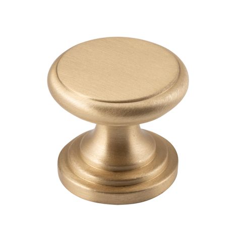 TRADCO CUPBOARD KNOB FLAT SATIN BRASS D25XP20MM