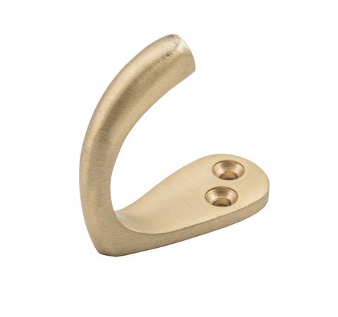 TRADCO ROBE HOOK SINGLE SATIN BRASS H45XP42MM
