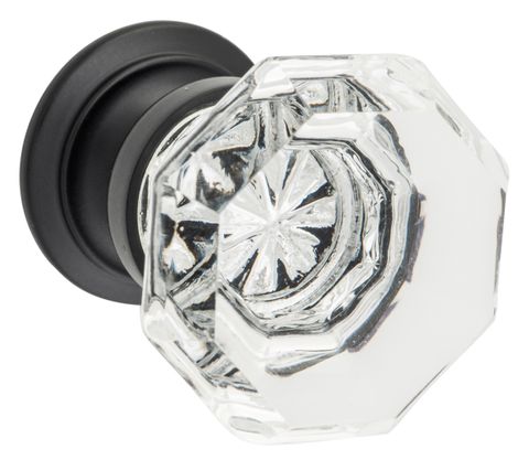 TRADCO CUPBOARD KNOB SOPHIA GLASS MATT BLACK