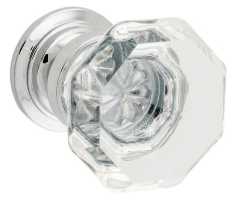 TRADCO CUPBOARD KNOB SOPHIA GLASS CHROME PLATED