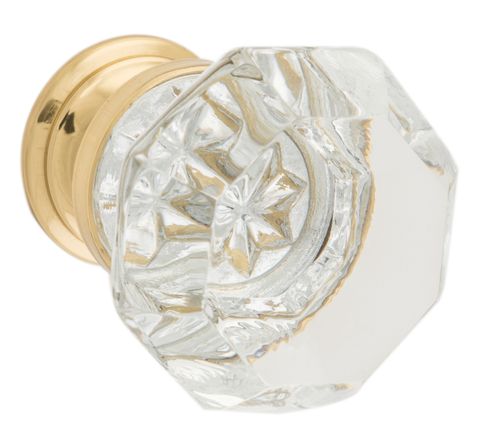 TRADCO CUPBOARD KNOB SOPHIA GLASS POLISHED BRASS