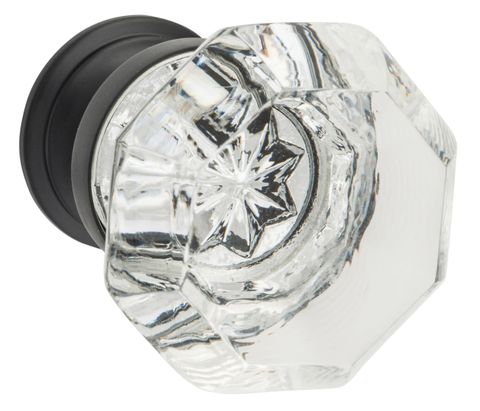 TRADCO CUPBOARD KNOB SOPHIA GLASS MATT BLACK