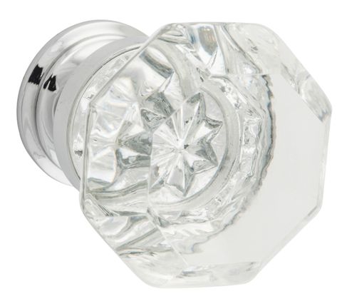 TRADCO CUPBOARD KNOB SOPHIA GLASS CHROME PLATED